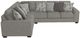 Benchcraft® Ardsley 3-Piece Pewter L-Shape Sectional-1