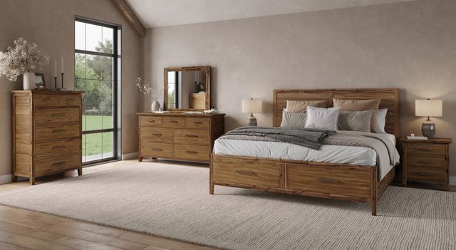 Jofran Inc. Claremont Light Brown Queen Panel Storage Bed-1