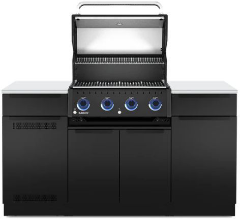 Broil King® Baron™ 420i Pro Shadow 4-Burner Black Built-In Natural Gas Grill-1