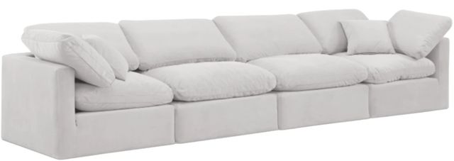 Meridian Furniture Indulge 4-Piece Cream Modular Velvet Sofa-0