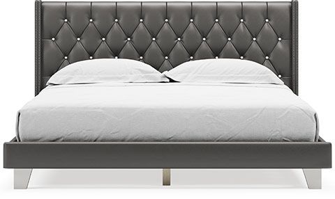 Signature Design by Ashley® Vintasso Metallic Gray King Upholstered Bed-1
