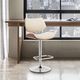 Armen Living Leland Brown/Chrome/Cream Bar Stool-1