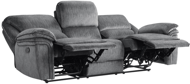 Homelegance® Muirfield Gray Manual Double Reclining Sofa-3