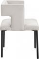 Meridian Furniture Caleb Cream/Matte Black Velvet Dining Chair-2