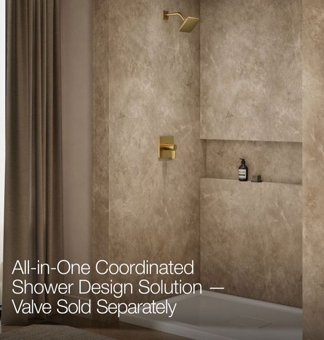 KOHLER® Parallel® Rite-Temp® Vibrant Brushed Moderne Brass 1.75 GPM Shower Trim Kit-4