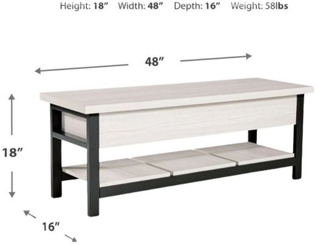 Signature Design by Ashley® Rhyson Black/White Storage Bench-3