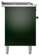 Ilve® Nostalgie II Noblesse 60'' Emerald Green Pro Style Dual Fuel Range with Burnished Trim-2