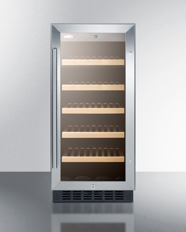 Summit® 15" 2.2 Cu. Ft. Stainless Steel Wine Cooler-1