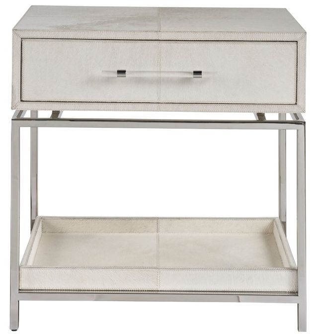 Universal Explore Home™ New Modern Gray/Polished Nickel Lyra Nightstand-2