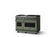 Viking® 5 Series 48" Eucalyptus Pro Style Dual Fuel (NG) Range with Polished Chrome Trim-2