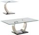 Coaster® Pruitt 2-Piece Tempered Glass Top Occasional Table with Black/Satin Silver Base Set-0