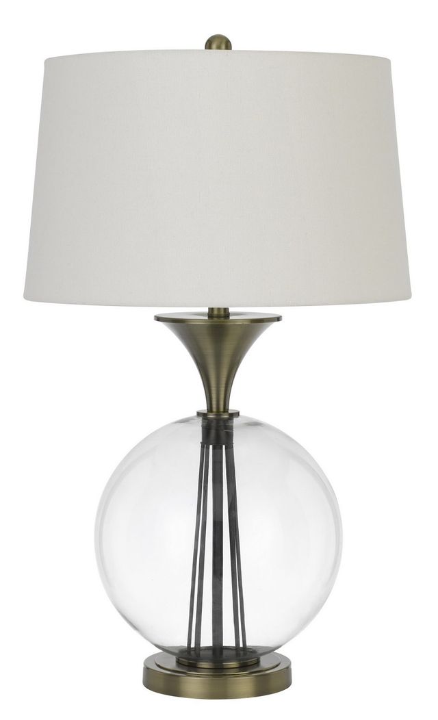 Cal® Lighting & Accessories Moxee Glass/Antique Brass Table Lamp-0