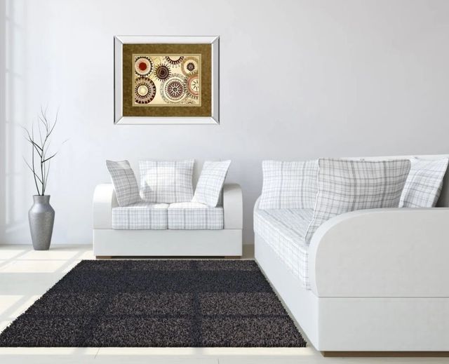 Classy Art Egyptian Textile by Â Michael Marcon Mirror Framed Wall Art-2