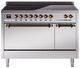 Ilve® Nostalgie II Series 48" Stainless Steel Pro Style Induction Range with Burnished Trim-0