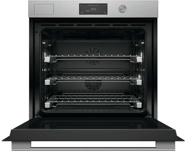 Fisher & Paykel Series 11 Contemporary 30" Brushed Silver Glass Steam Assist Wall Oven with Self-Cleaning-1