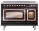 Ilve® Nostalgie II Noblesse 48'' Glossy Black Pro Style Induction Range with Copper Trim-1