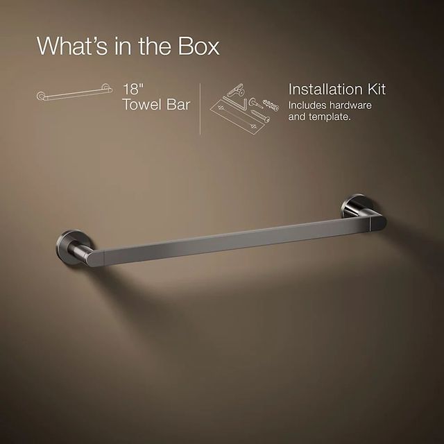 KOHLER® Composed® Vibrant Titanium 18" Towel Bar-3