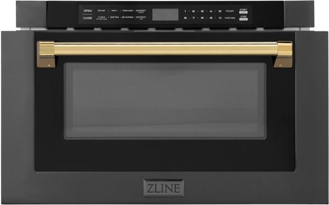 ZLINE Autograph Edition 1.2 Cu. Ft. Black Stainless Steel Microwave Drawer -1