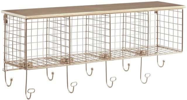Linon Gold Cubby Wall Shelf-0