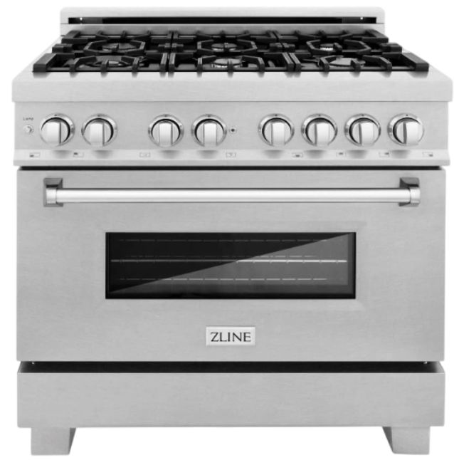 ZLINE Legacy 36" Satin Stainless Steel Pro Style Dual Fuel Range with Griddle-0
