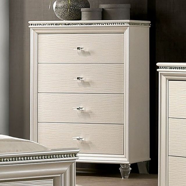 Furniture of America® Allie Pearl White Chest-0