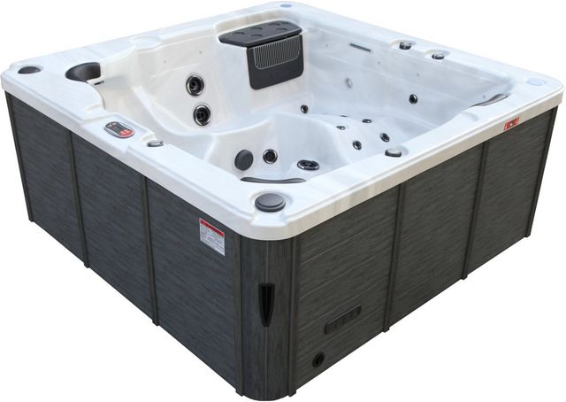 Great Lakes Spas Michigan 6 Person Sterling Silver Hot Tub-1