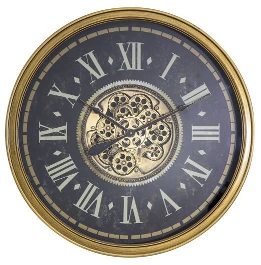 YHD Dark/Gold Aged Roman Gear Clock-0
