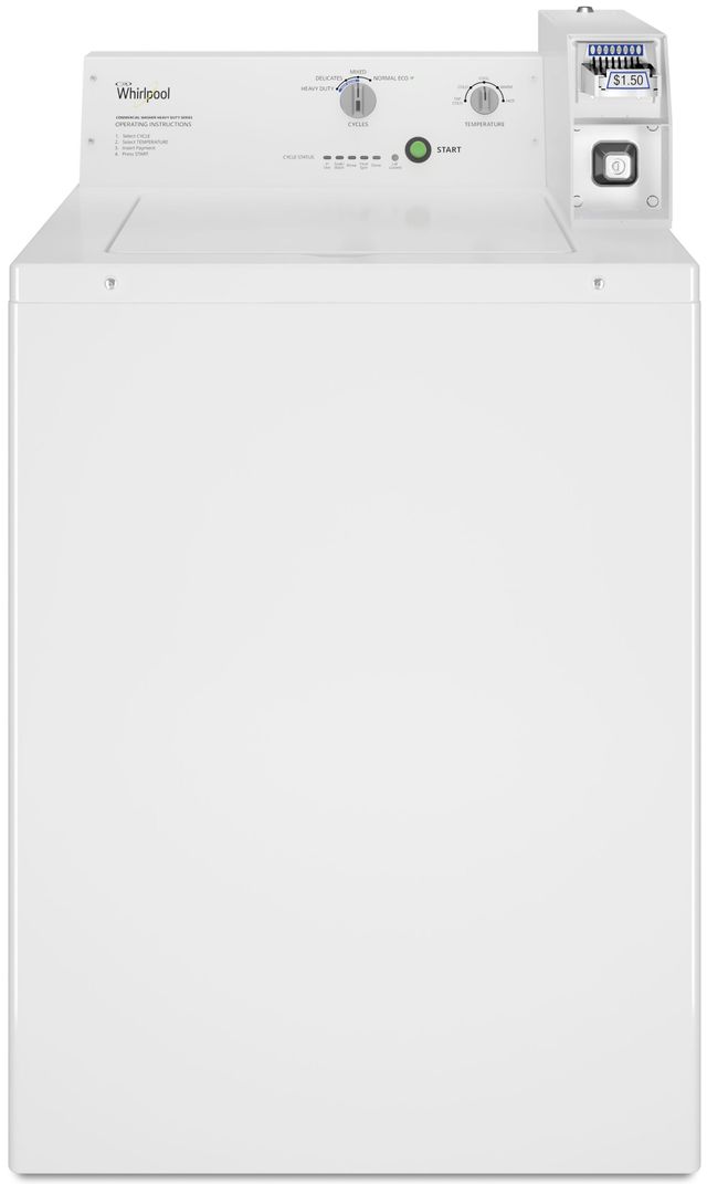 Whirlpool Commercial White Top Load Washer & Electric Dryer Laundry Pair-1