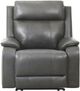 Primo™ International Brindle Charcoal Leather-Match Manual Swivel Glider Recliner-0