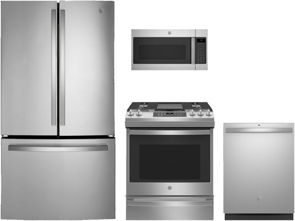 GE 4 Piece PrintShield Slate Kitchen Package