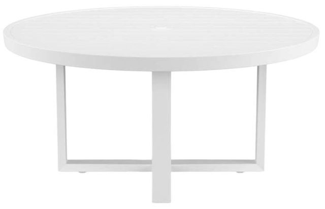 Sunset West Newport Frost Metal Round Outdoor Dining Table-1