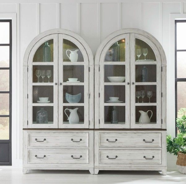 Liberty Furniture River Place 2-Piece Riverstone White Bunching Curio Set-2
