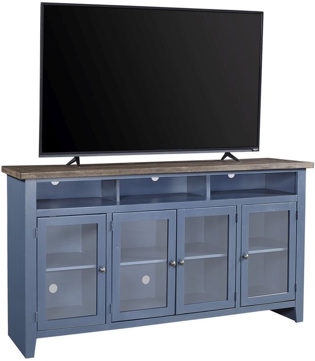 aspenhome® Eastport Malta Blue 74" Highboy Console with 4 Doors-0