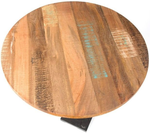 YHD Brown Dining Table with Black Base-2