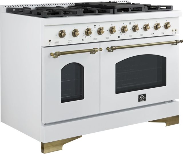 FORNO® Antico Series Alta Qualita 48" White Pro Style Gas Range-1