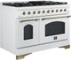 FORNO® Antico Series Alta Qualita 48" White Pro Style Gas Range-1