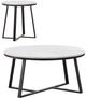 Coaster® Hugo 2-Piece White Occasional Table with Matte Black Base Set-0