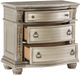 Mazin Furniture Cavalier Silver Nightstand with Marble Top-2