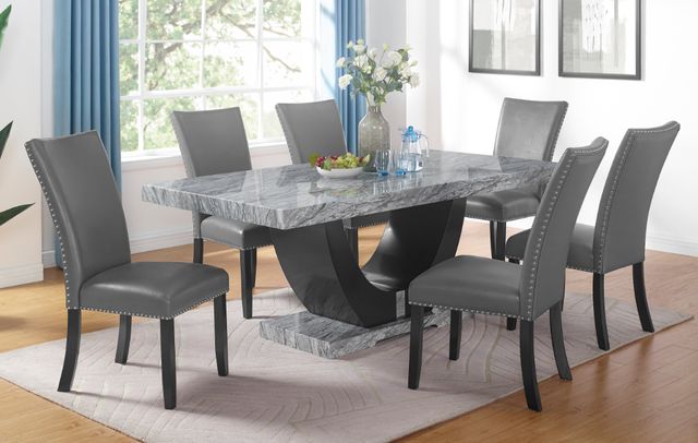New Classic® Home Furnishings Lyra 7-Piece Black/Gray Dining Set-1
