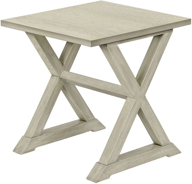 Monarch Specialties Inc. Antique White Veneer Square End Table-1