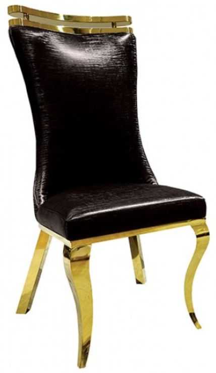 Furniture of America® Palazzo 2-Piece Black/Gold Side Chair Set-0