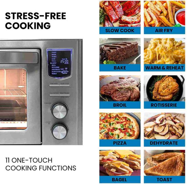 Kenmore® 25QT 1700W Stainless Steel Air Fryer Convection Countertop Oven-3