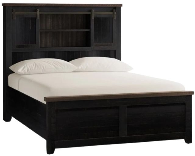 Jofran Inc. Madison County 4-Piece Vintage Black Queen Barn Door Bedroom Set-2