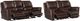 Elements International Pantera 2-Piece Palais Dark Brown Living Room Reclining Seating Set-0
