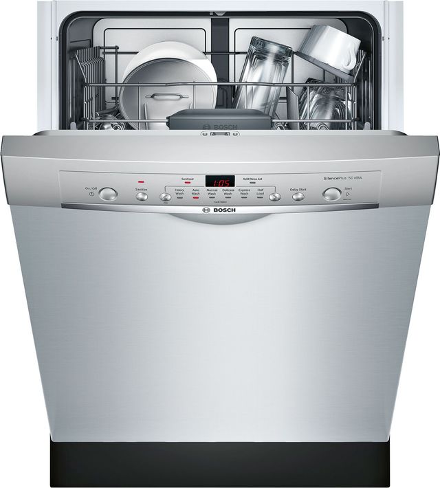 Bosch® Ascenta® Series 24" Stainless Steel Front Control Built In Dishwasher-2