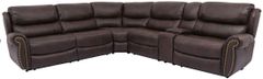 Cheers Steely Dan Brown Power Reclining Sectional with USB Port