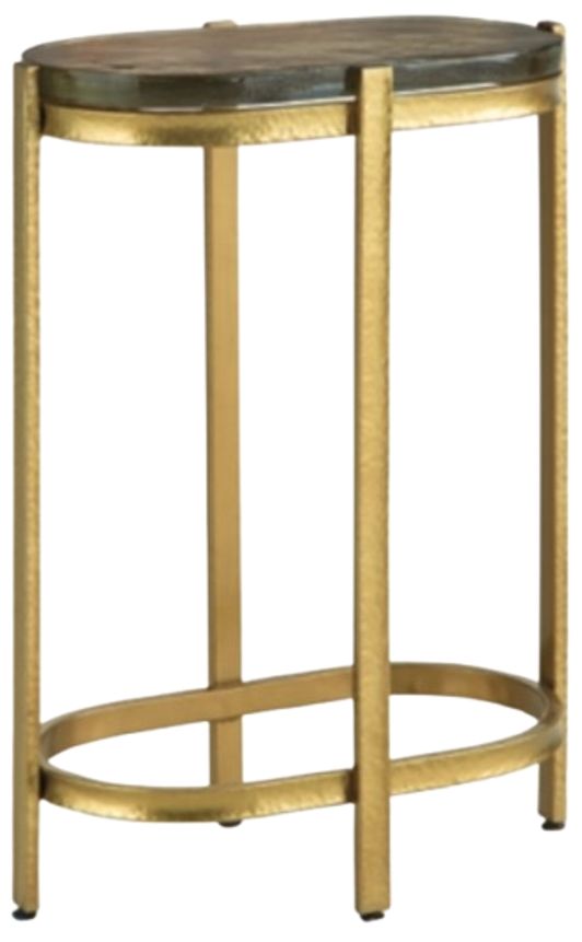 Signature Design by Ashley® Porterville Glass Top Accent Table with Gold Base-0