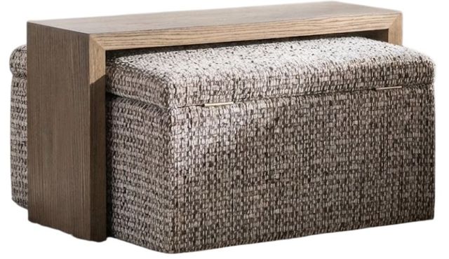 Legacy Classic Solana Cobblestone/Positano Clay Storage Ottoman with Wood Top-0