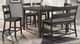 Elements International Mango 6-Piece Dark Brown Rectangular Counter Height Dining Set-0