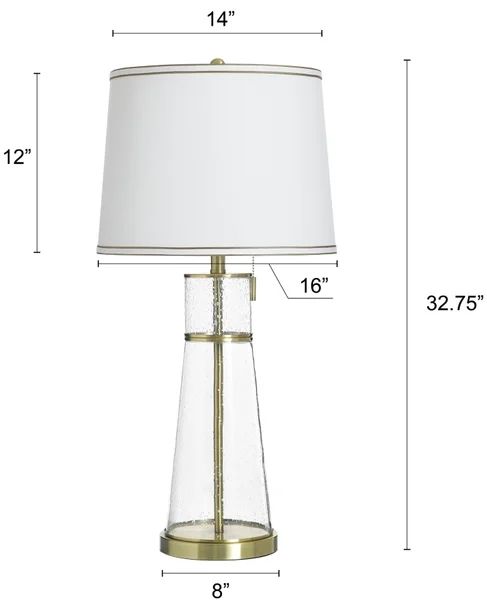 Stylecraft Clear Seeded and Antique Brass Table lamp-2